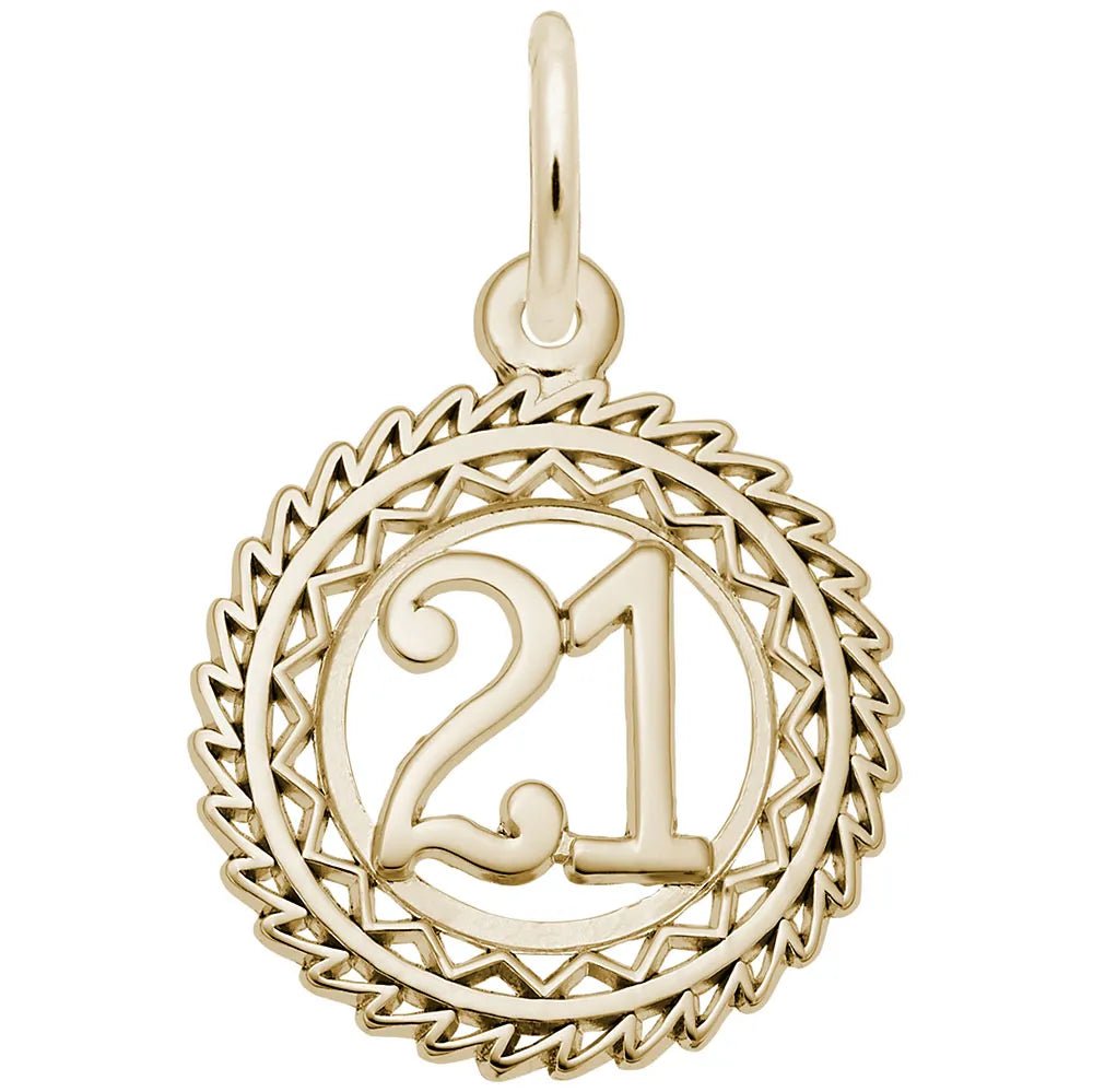 Rembrandt Charms - Victory Number Twenty One Charm - 2895-021 Rembrandt Charms Charm Birmingham Jewelry