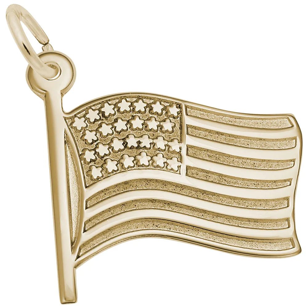 Rembrandt Charms - Waving American Flag Charm - 3861 Rembrandt Charms Charm Birmingham Jewelry
