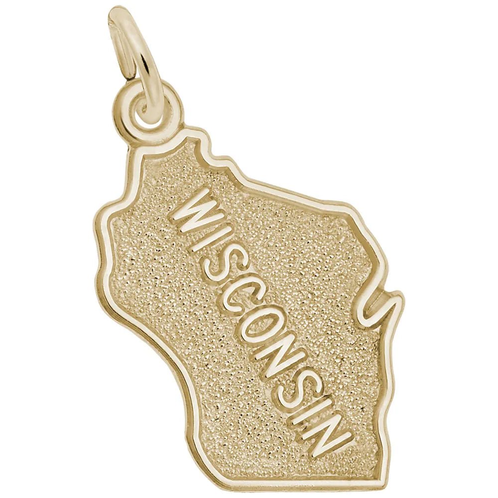 Rembrandt Charms - Rembrandt Charms - Wisconsin Map Charm - 3299 - Birmingham Jewelry