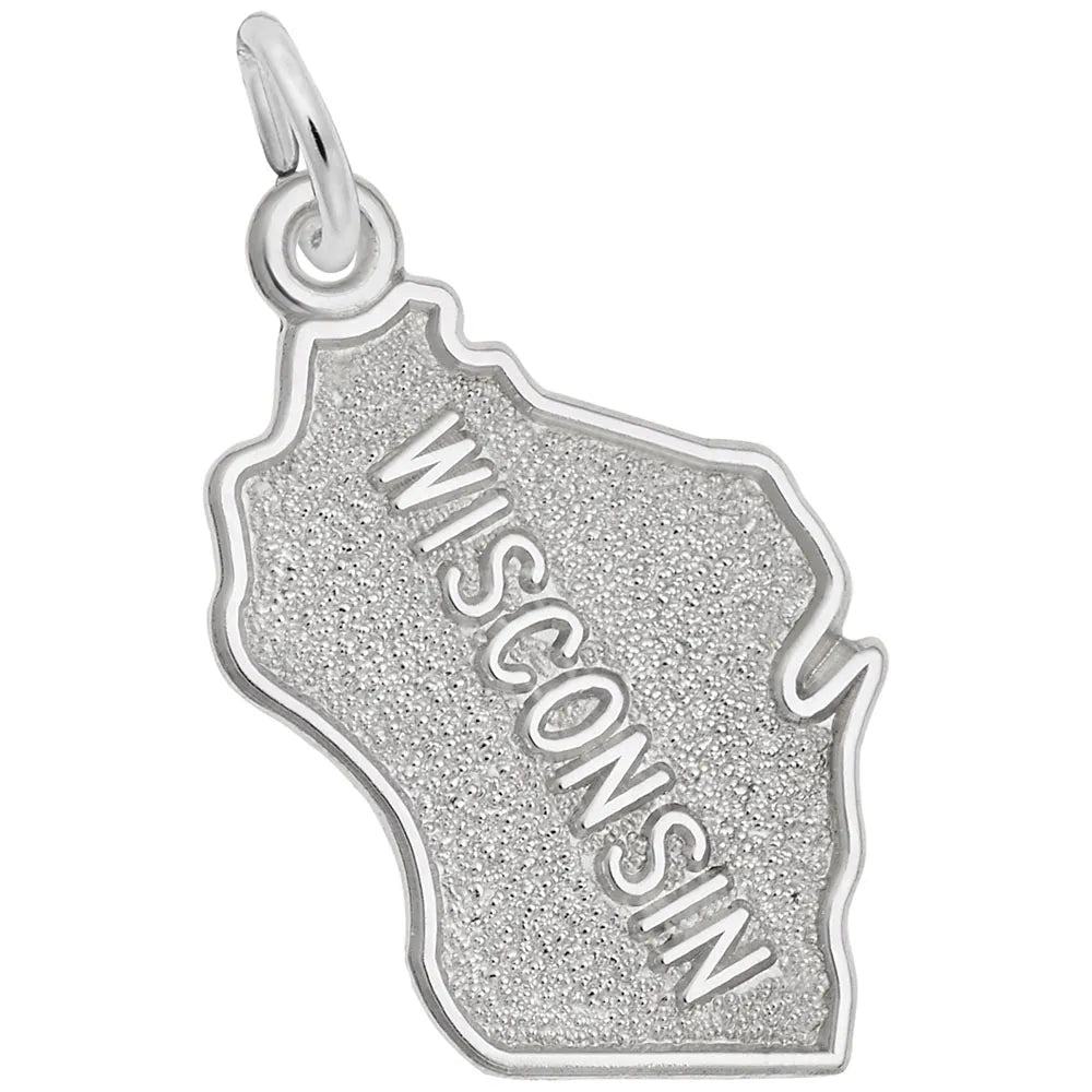 Rembrandt Charms - Rembrandt Charms - Wisconsin Map Charm - 3299 - Birmingham Jewelry