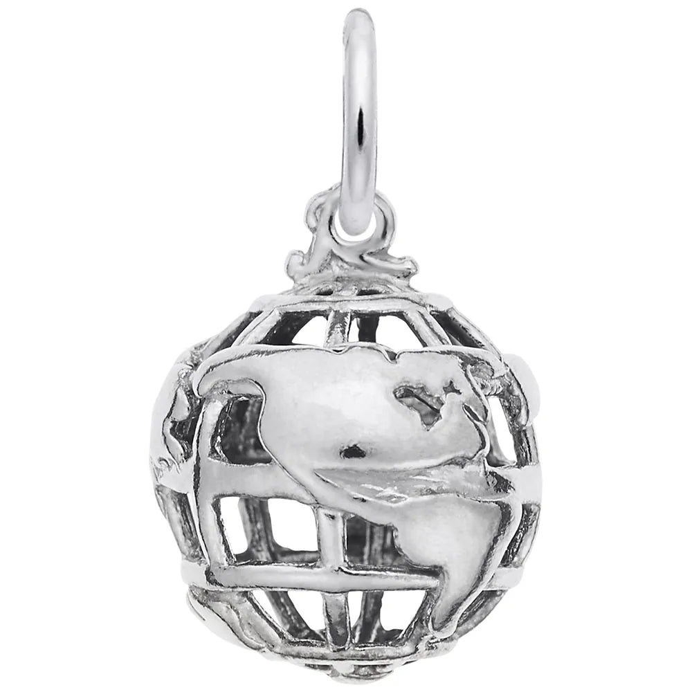 Rembrandt Charms - World Globe Charm - 8281 Rembrandt Charms Charm Birmingham Jewelry