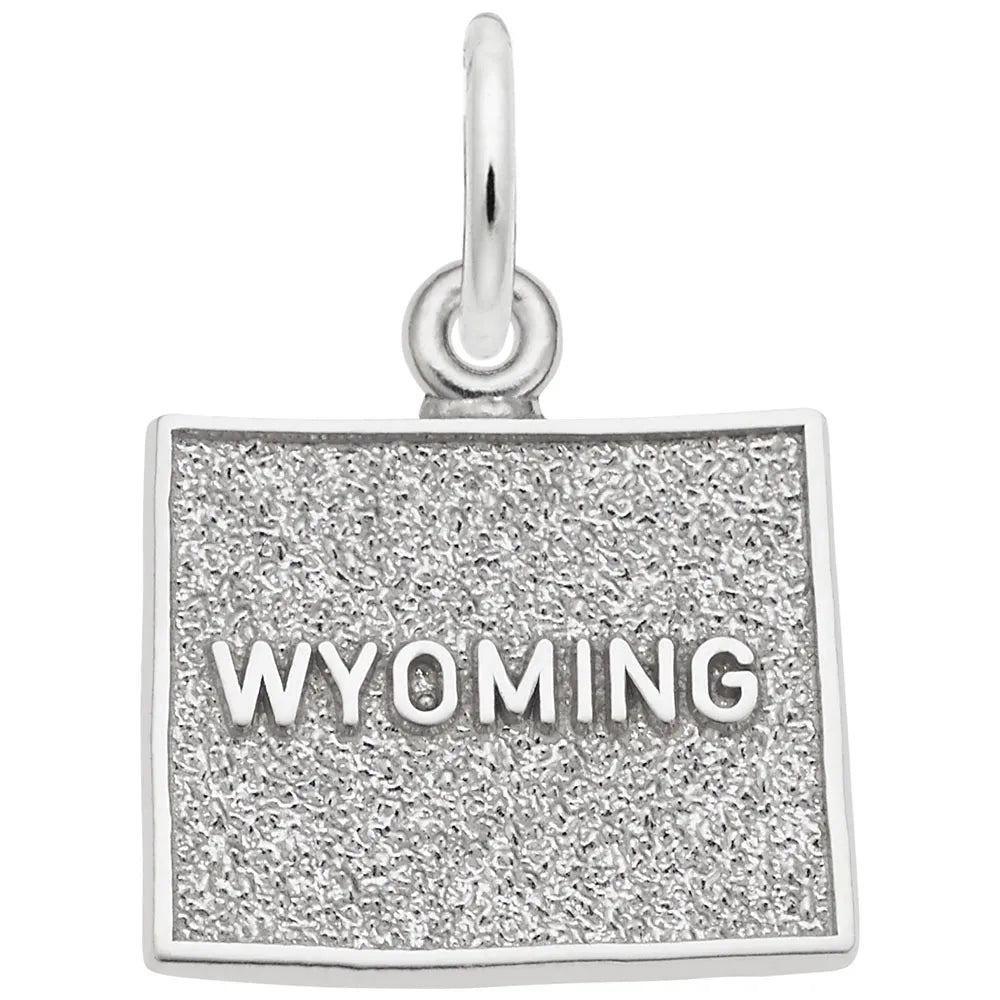 Rembrandt Charms - Wyoming Map Charm - 3607 Rembrandt Charms Charm Birmingham Jewelry
