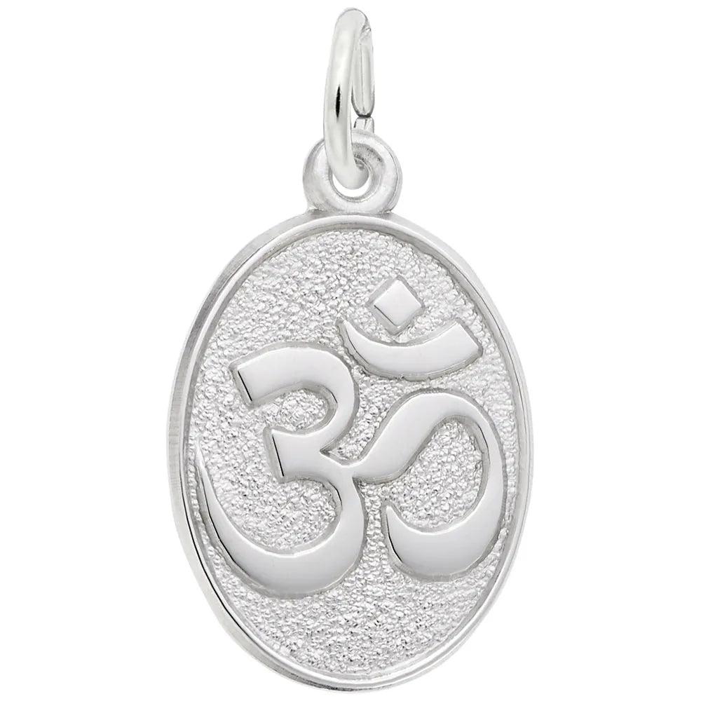 Rembrandt Charms - Yoga Symbol Oval Disc Charm - 2693 Rembrandt Charms Charm Birmingham Jewelry
