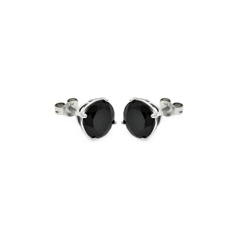 Black CZ Stud Earrings 5mm Silver Jewelry Silver Earrings Birmingham Jewelry