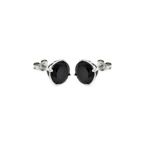 Black CZ Stud Earrings 5mm Silver Jewelry Silver Earrings Birmingham Jewelry 