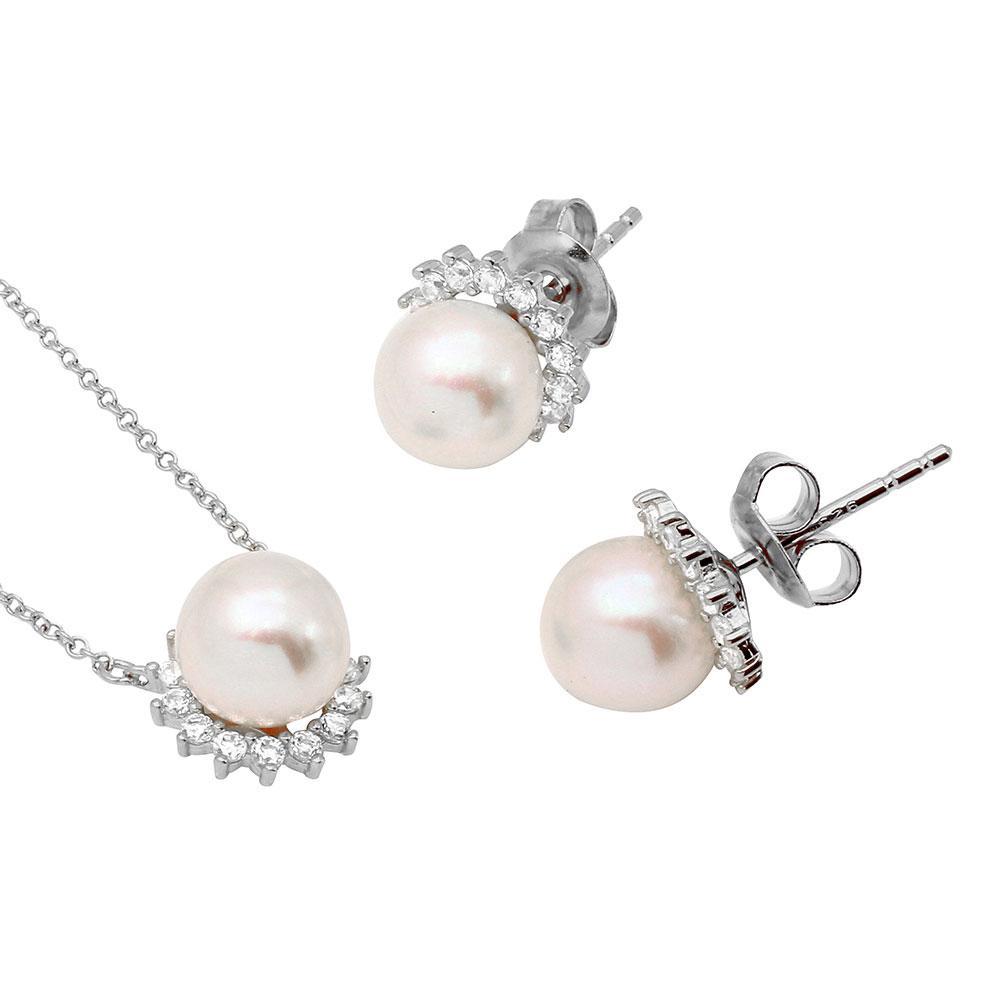 Fresh Water Center Pearl Set Silver Jewelry Silver Set Birmingham Jewelry