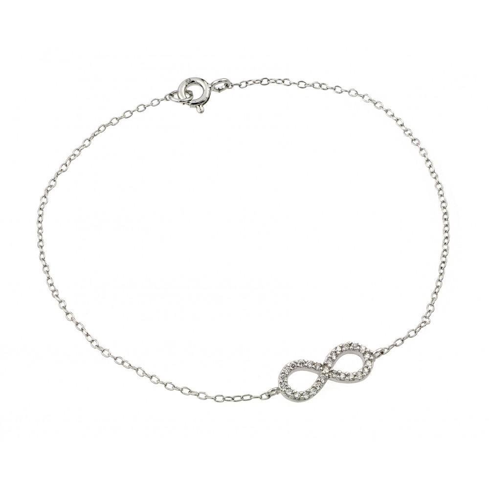 Infinity Clear CZ Bracelet Silver Jewelry Silver Bracelet Birmingham Jewelry