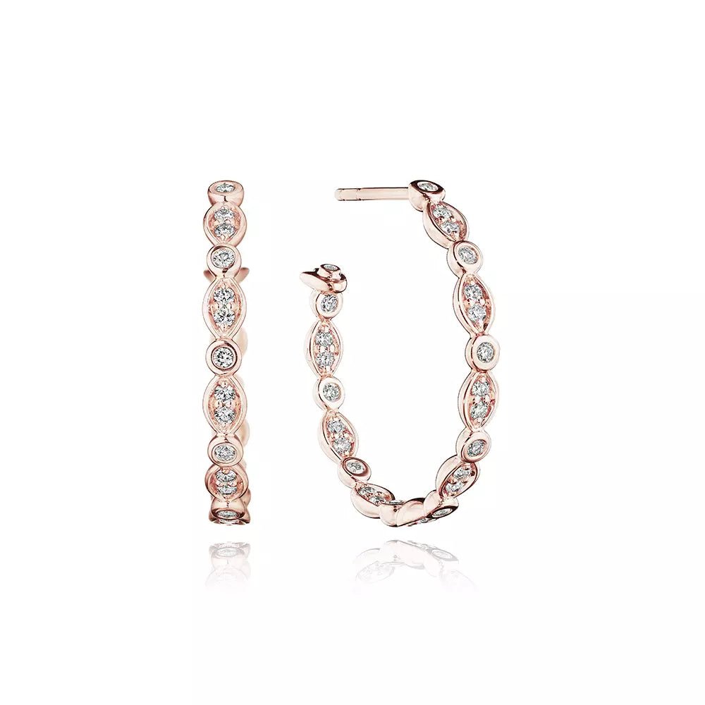 VERITAGE J-0197725-RH VERRAGIO FINE JEWELRY Hoop Earrings Birmingham Jewelry Verragio Jewelry | Diamond Hoop Earrings VERITAGE J-0197725-RH