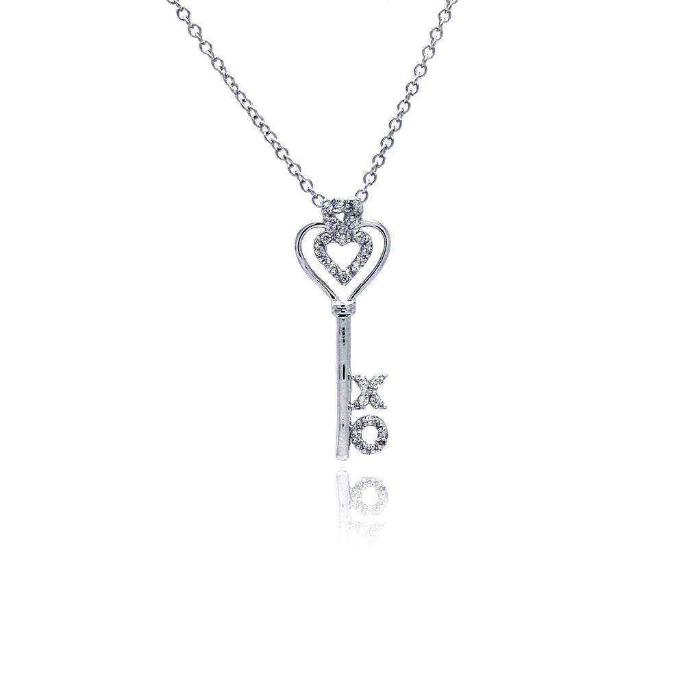 X O Open Heart CZ Necklace Birmingham Jewelry Silver Necklace Birmingham Jewelry