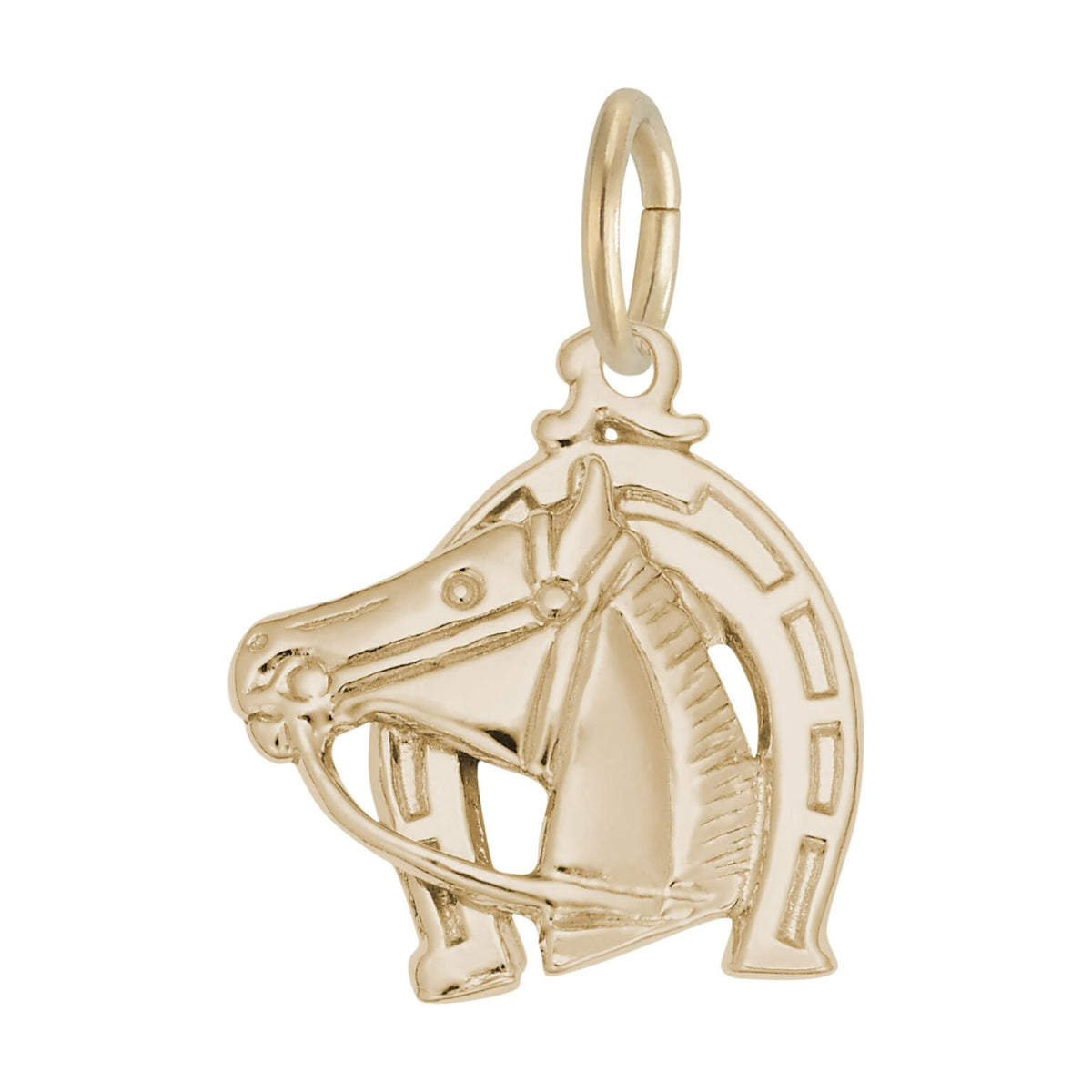 Rembrandt Charms - Horse Head with Horseshoe Charm - 0173 Rembrandt Charms Charm Birmingham Jewelry 