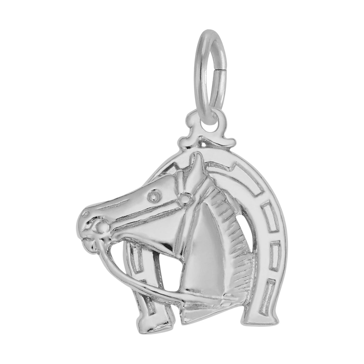 Rembrandt Charms - Horse Head with Horseshoe Charm - 0173 Rembrandt Charms Charm Birmingham Jewelry 