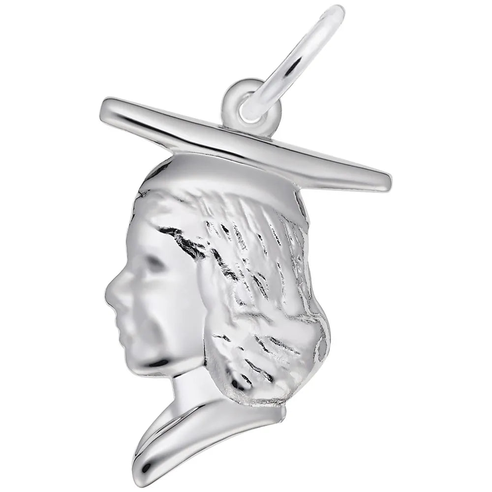 Rembrandt Charms - Female Graduate Head Charm - 0178 Rembrandt Charms Charm Birmingham Jewelry 