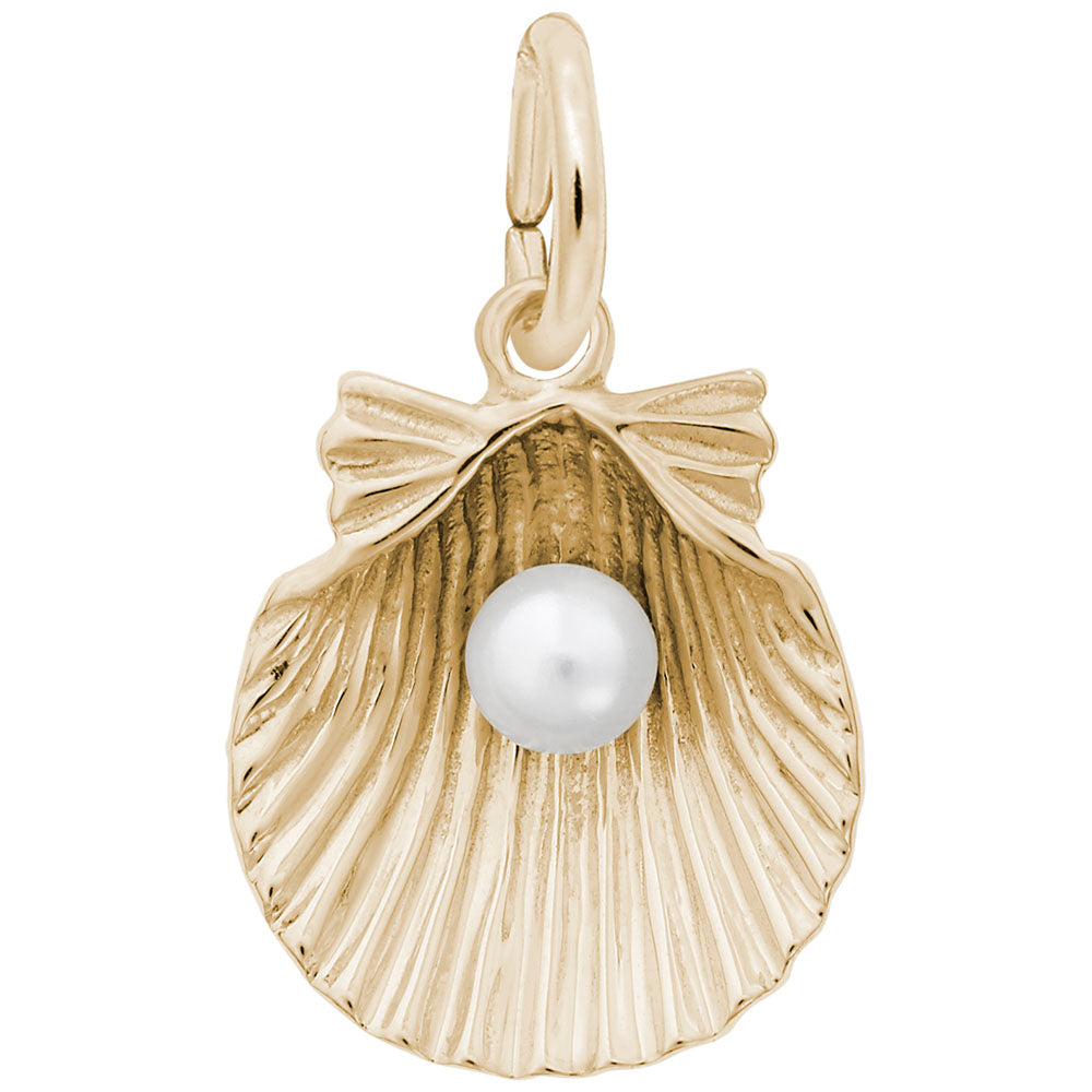 Rembrandt Charms - Clamshell with Pearl Charm - 0508 Rembrandt Charms Charm Birmingham Jewelry 
