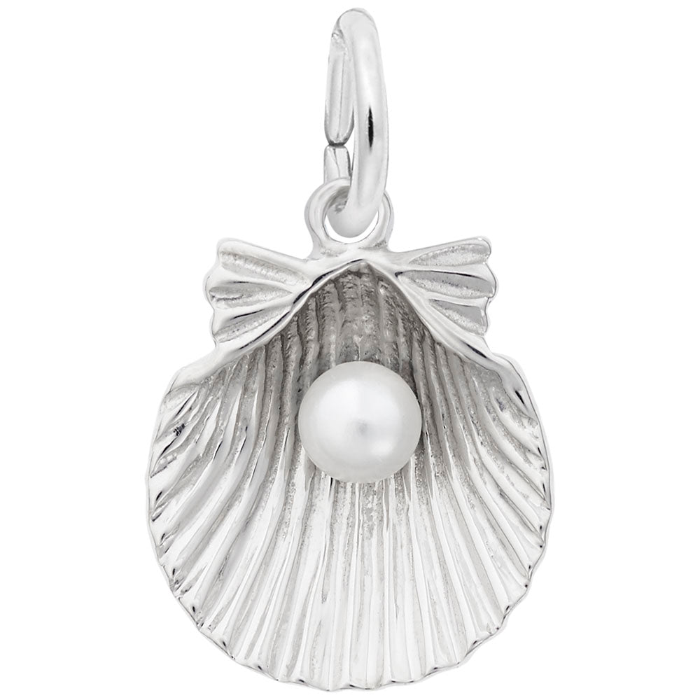 Rembrandt Charms - Clamshell with Pearl Charm - 0508 Rembrandt Charms Charm Birmingham Jewelry 
