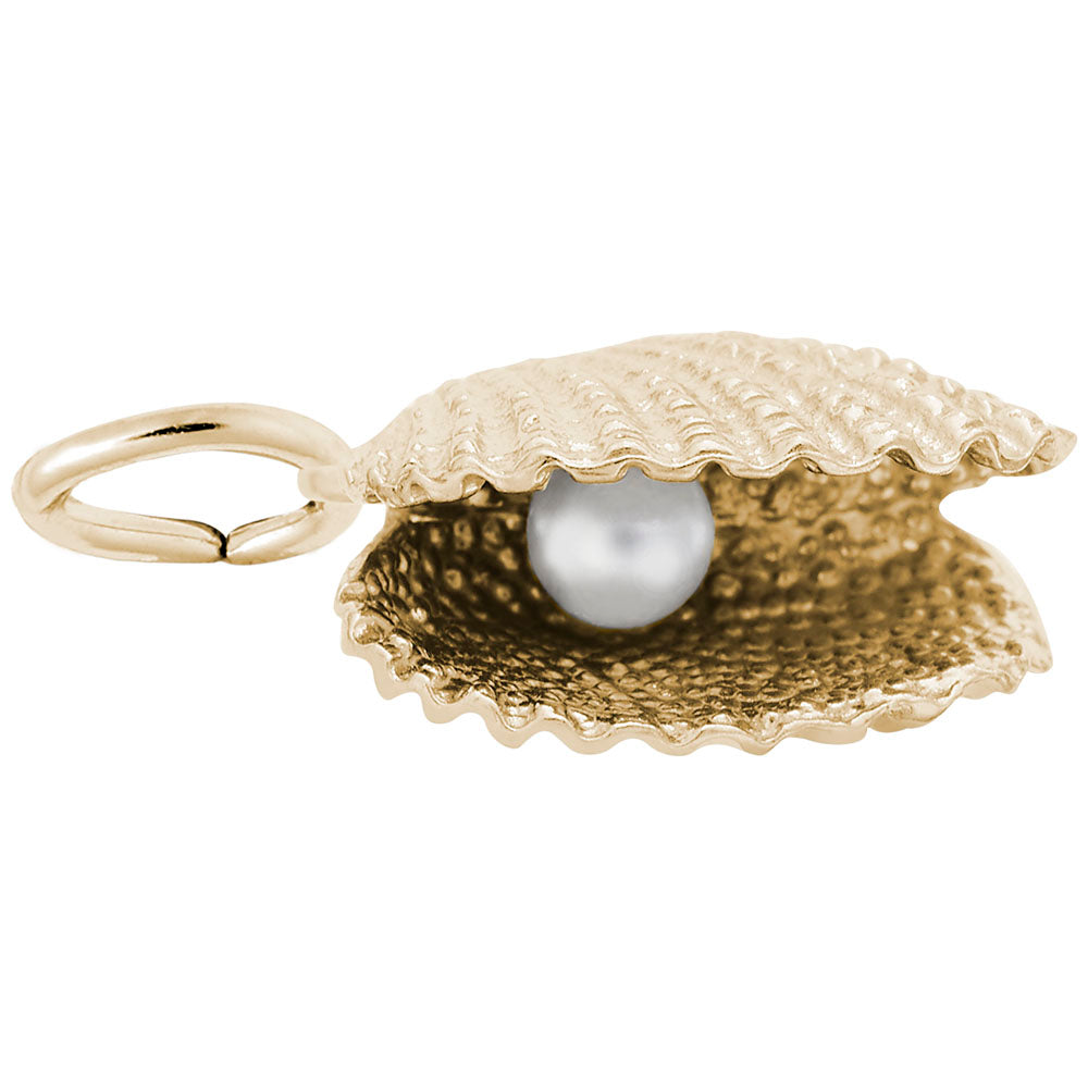 Rembrandt Charms - Oyster Shell with Pearl Charm - 0552 Rembrandt Charms Charm Birmingham Jewelry 