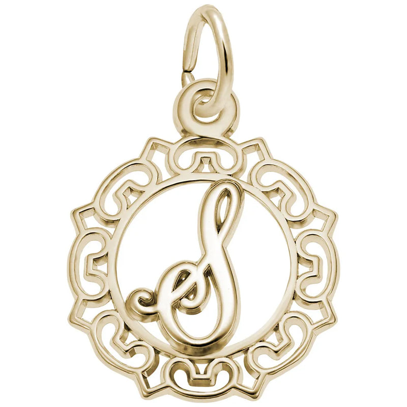 Rembrandt Charms - Ornate Script Initial S Charm - 0817-019