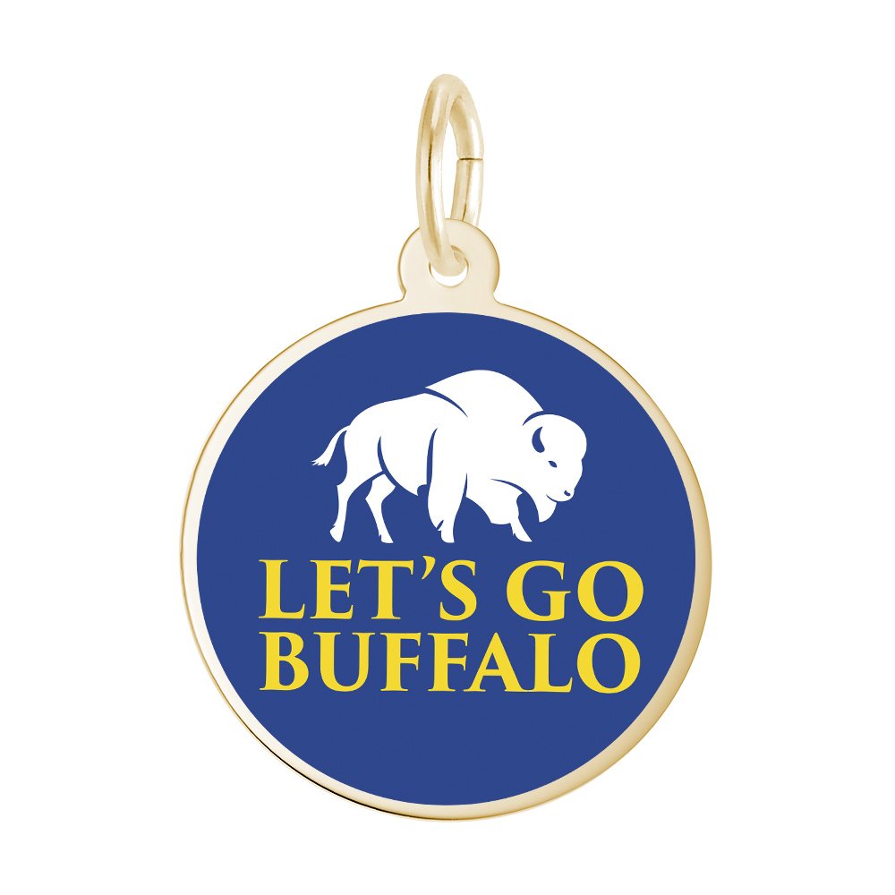Rembrandt Charms - Let’s Go Buffalo Blue and Yellow Disc - 1055 Rembrandt Charms Charm Birmingham Jewelry 