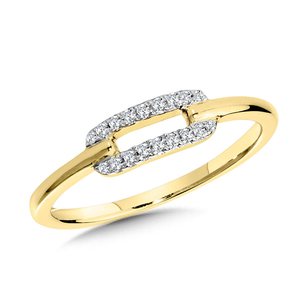 10K Yellow Gold DIAMOND SINGLE-LOOP PAPERCLIP LOOPS RING Birmingham Jewelry Ring Birmingham Jewelry 