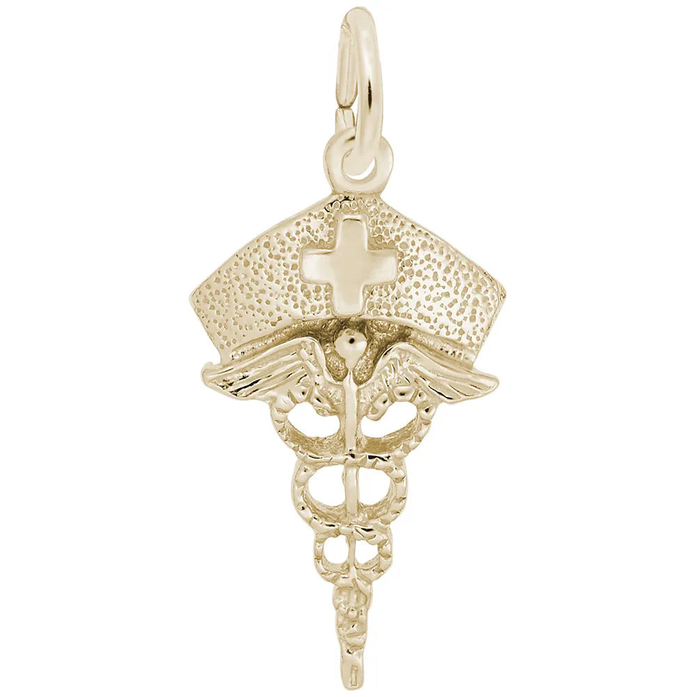 Rembrandt Charms - Nurses Hat Caduceus Charm - 1138
