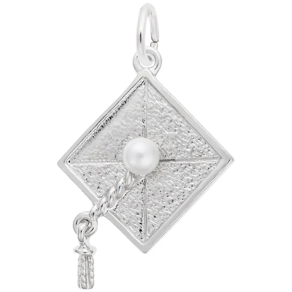 Rembrandt Charms - Graduation Cap with Pearl Charm - 1149
