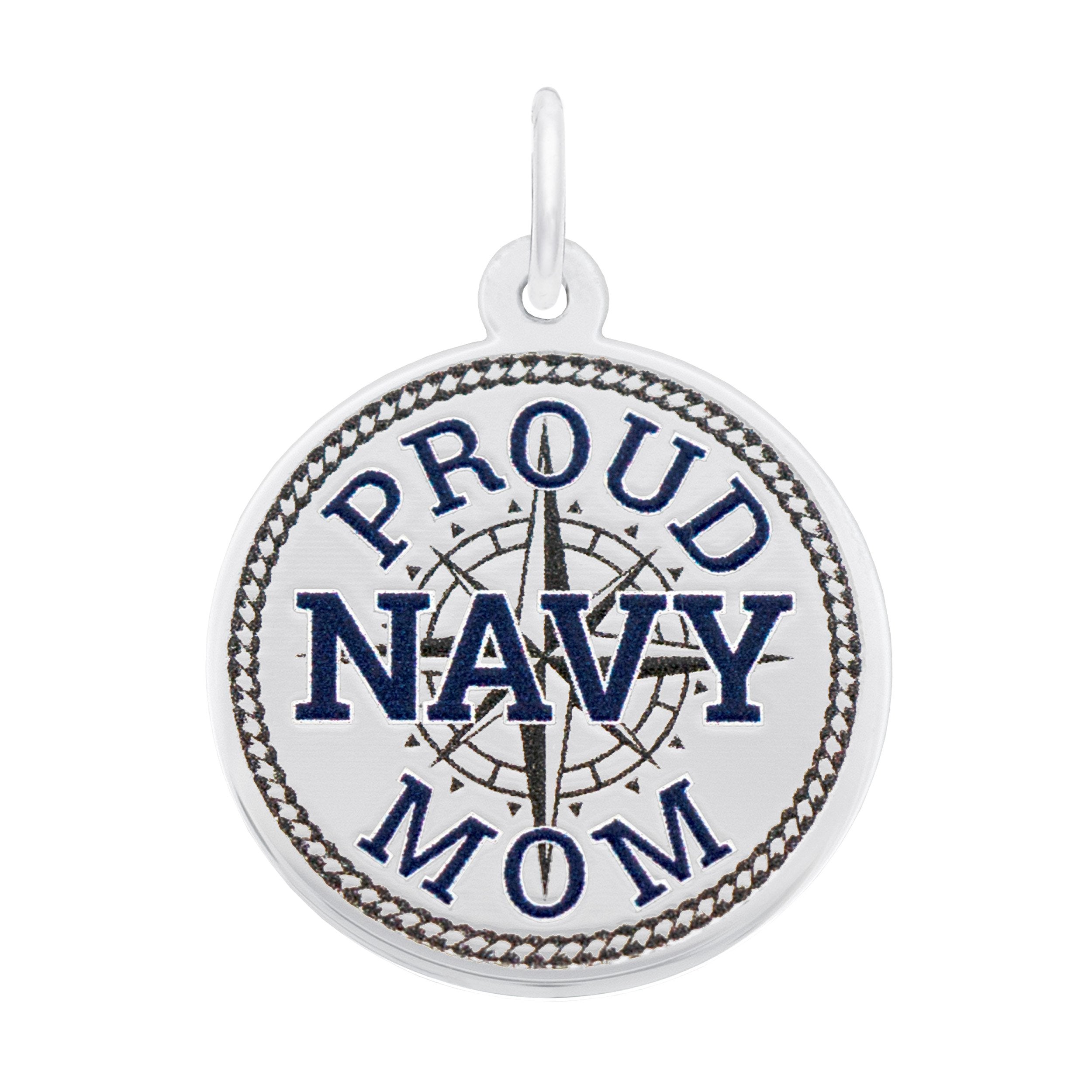 Rembrandt Charms - Proud Navy Mom Disc - 1192 Rembrandt Charms Charm Birmingham Jewelry 