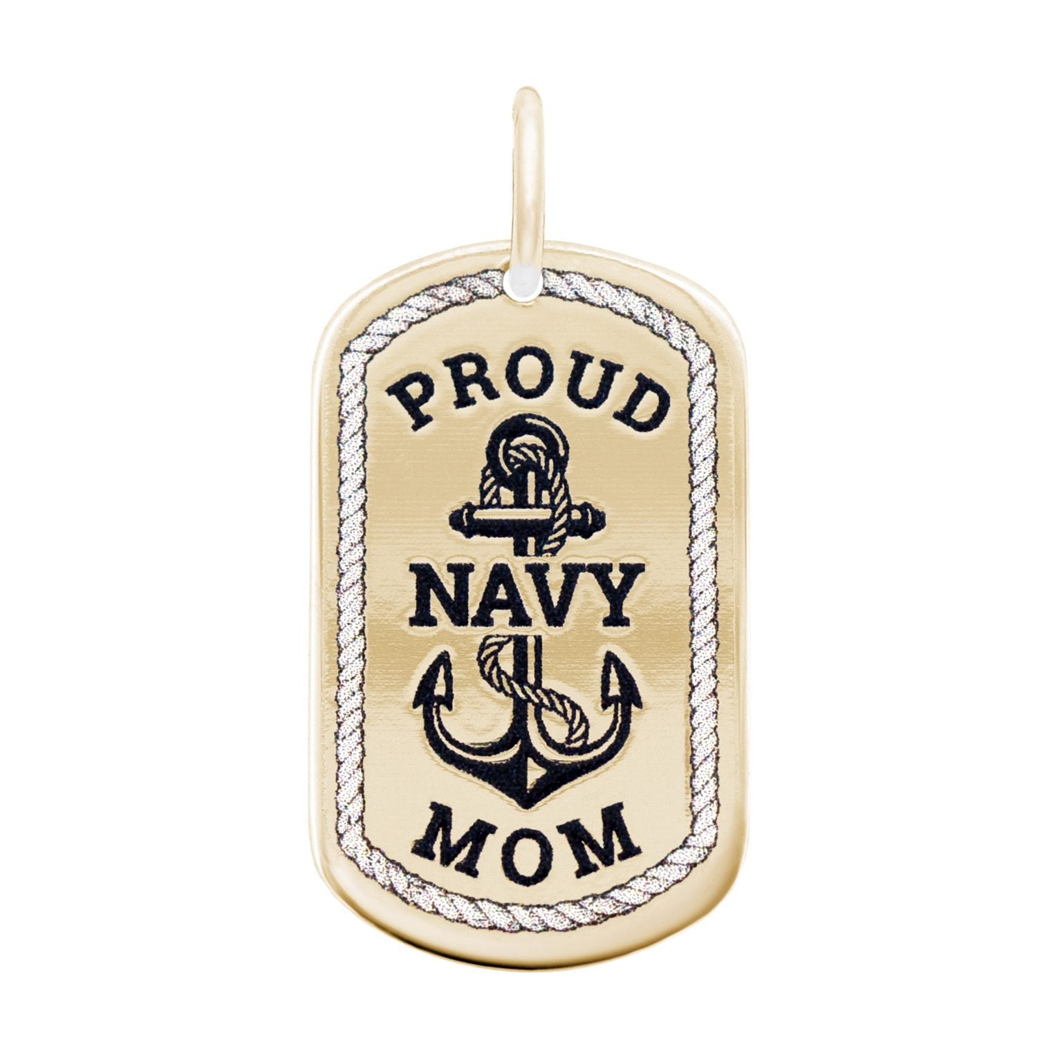 Rembrandt Charms - Proud Navy Mom Dog Tag - 1195 Rembrandt Charms Charm Birmingham Jewelry 