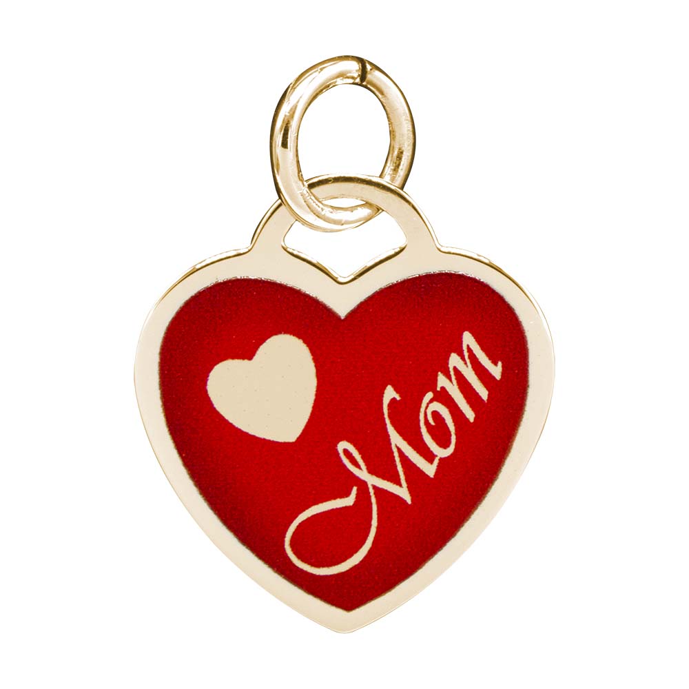 Rembrandt Charms - Painted Mom Heart Charm - 1216 Rembrandt Charms Charm Birmingham Jewelry 