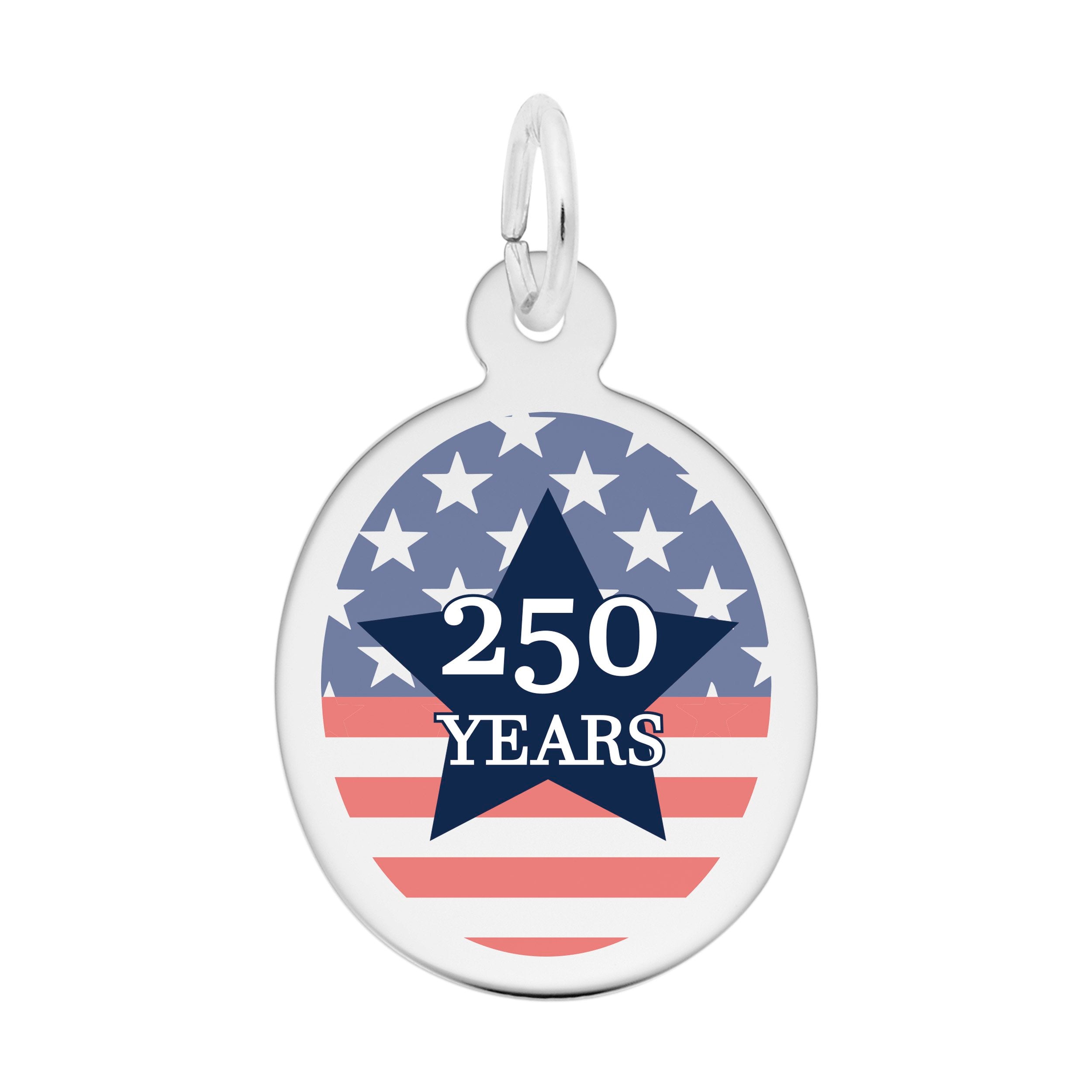 Rembrandt Charms - USA 250 – Stars & Stripes Oval Charm - 1245 Rembrandt Charms Charm Birmingham Jewelry 