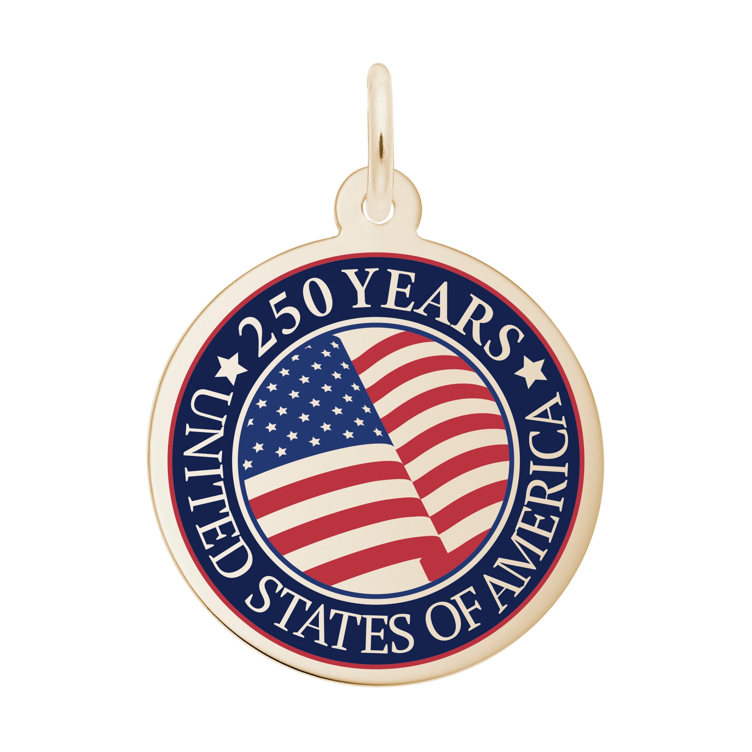 Rembrandt Charms - Painted USA 250 – United State of America Charm - 1246 Rembrandt Charms Charm Birmingham Jewelry 