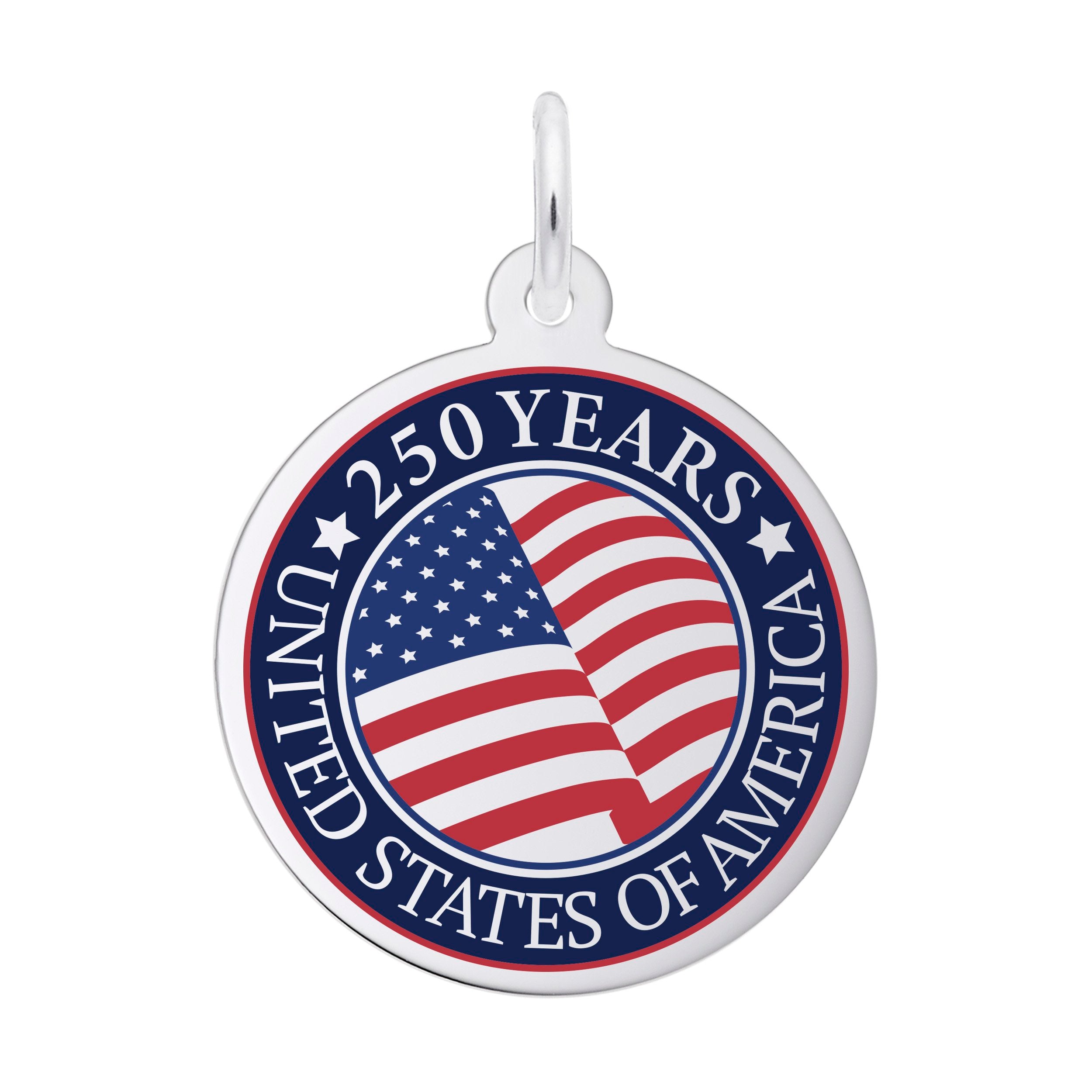 Rembrandt Charms - Painted USA 250 – United State of America Charm - 1246 Rembrandt Charms Charm Birmingham Jewelry 