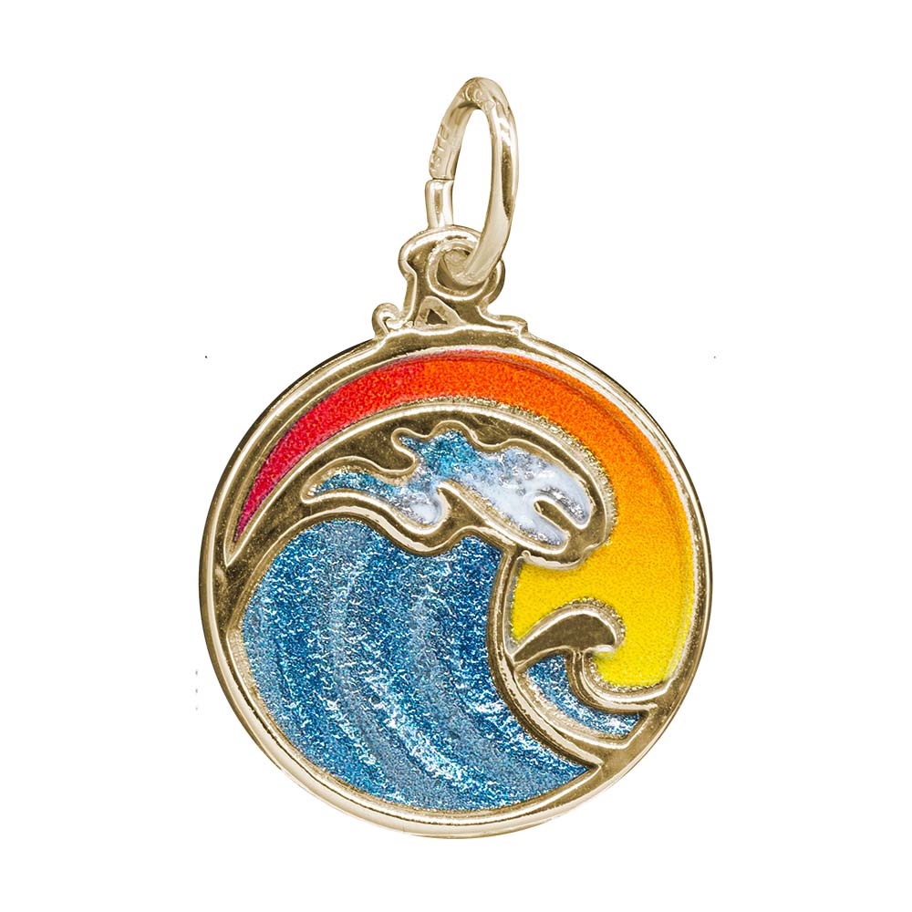 Rembrandt Charms - Painted Wave & Sky Charm - 1261-001 Rembrandt Charms Charm Birmingham Jewelry 