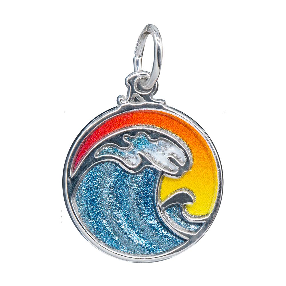 Rembrandt Charms - Painted Wave & Sky Charm - 1261-001 Rembrandt Charms Charm Birmingham Jewelry 