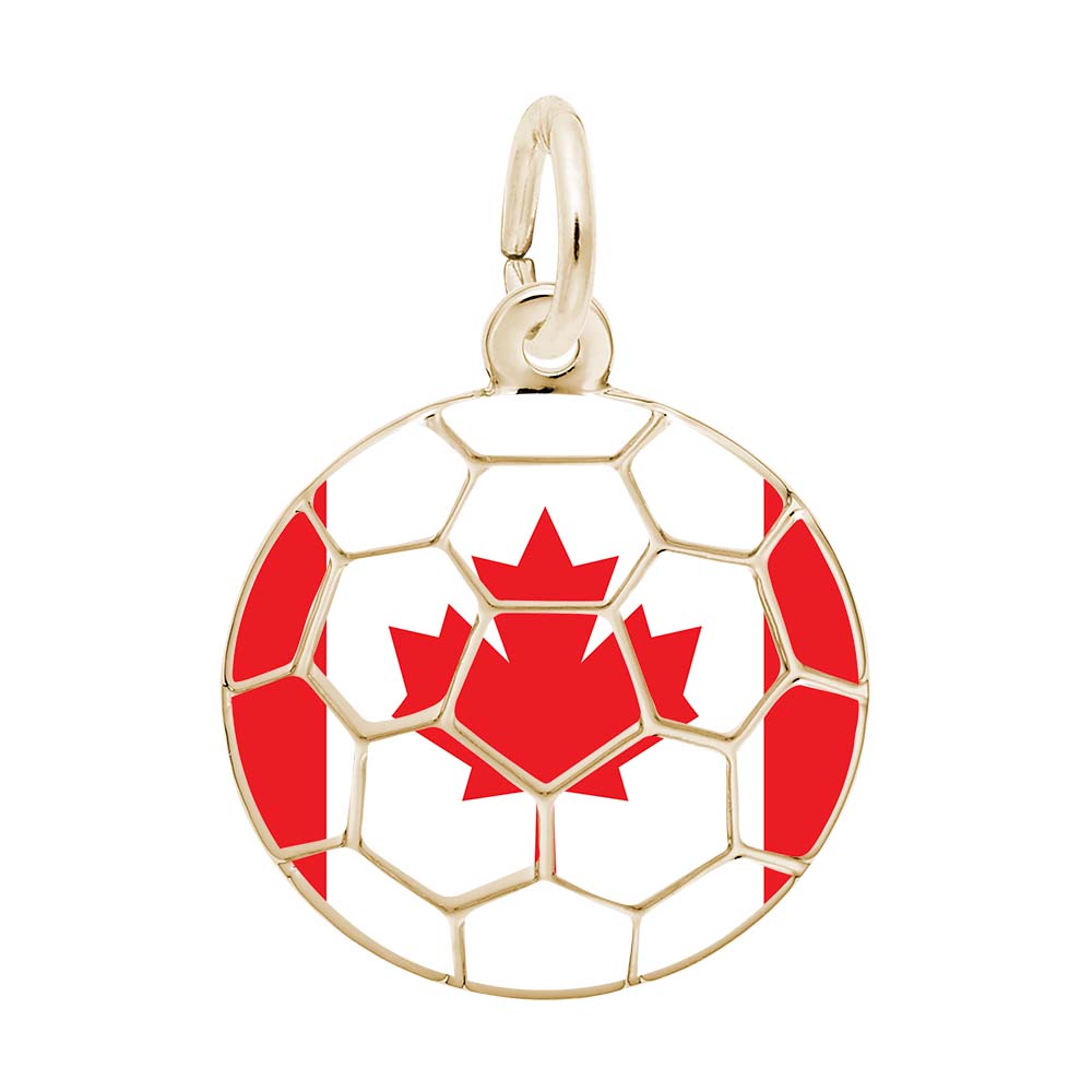 Rembrandt Charms - Painted World Soccer – Canadian Flag Charm - 1272 Rembrandt Charms Charm Birmingham Jewelry 