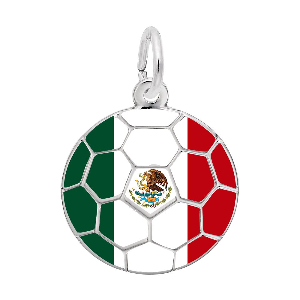 Rembrandt Charms - Painted World Soccer – Mexican Flag Charm - 1273 Rembrandt Charms Charm Birmingham Jewelry 
