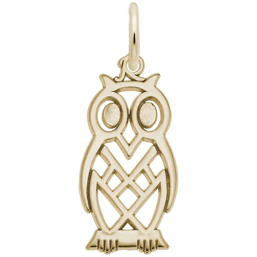 Rembrandt Charms - Flat Owl Charm - 1532 Rembrandt Charms Charm Birmingham Jewelry 