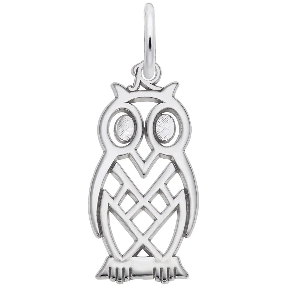 Rembrandt Charms - Flat Owl Charm - 1532 Rembrandt Charms Charm Birmingham Jewelry 