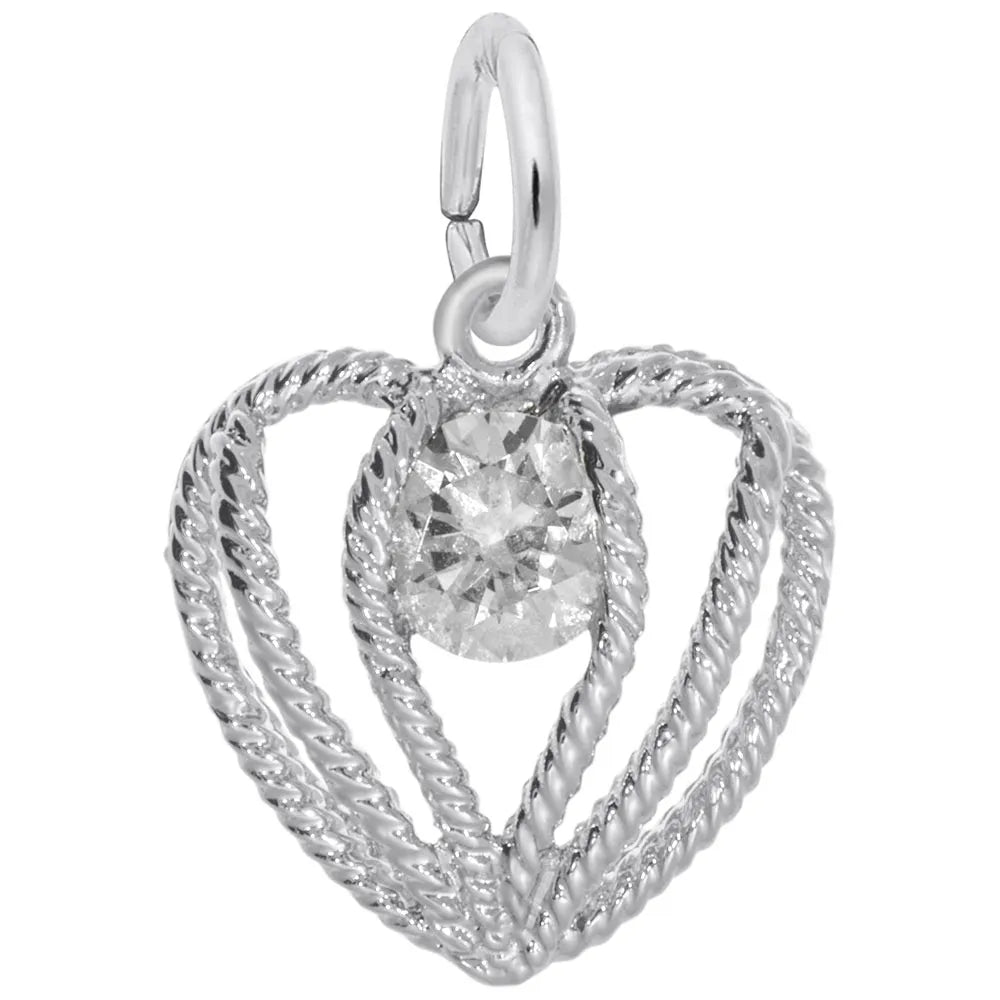 Rembrandt Charms - Held in Love Heart – Apr Charm - 1850-004