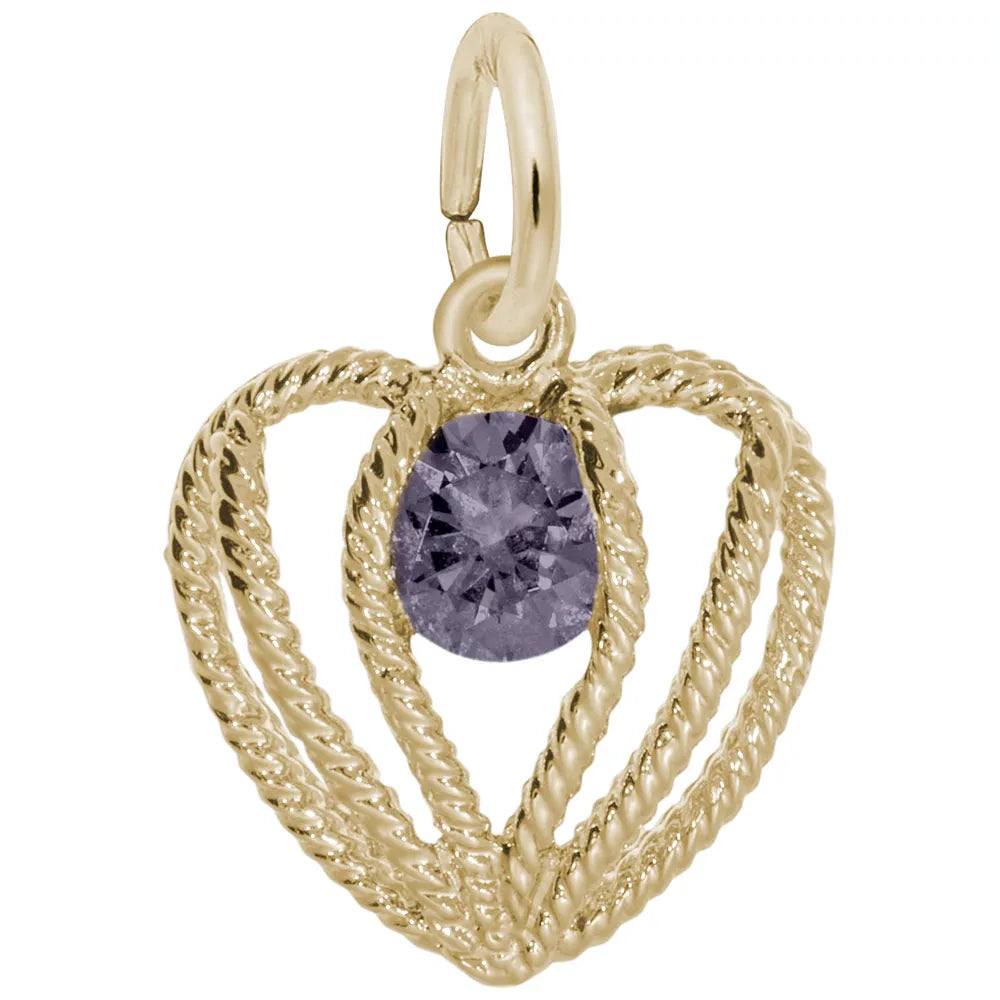 Rembrandt Charms - Held in Love Heart – June Charm - 1850-006