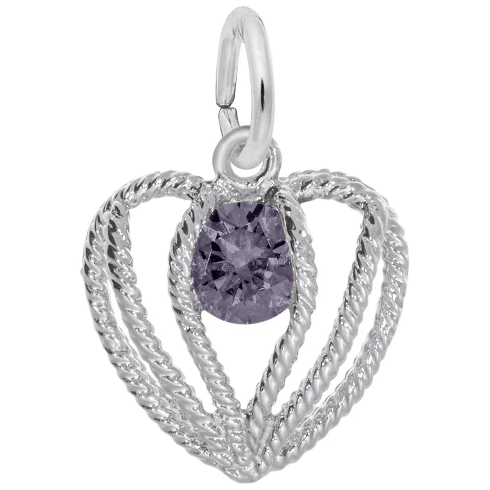 Rembrandt Charms - Held in Love Heart – June Charm - 1850-006