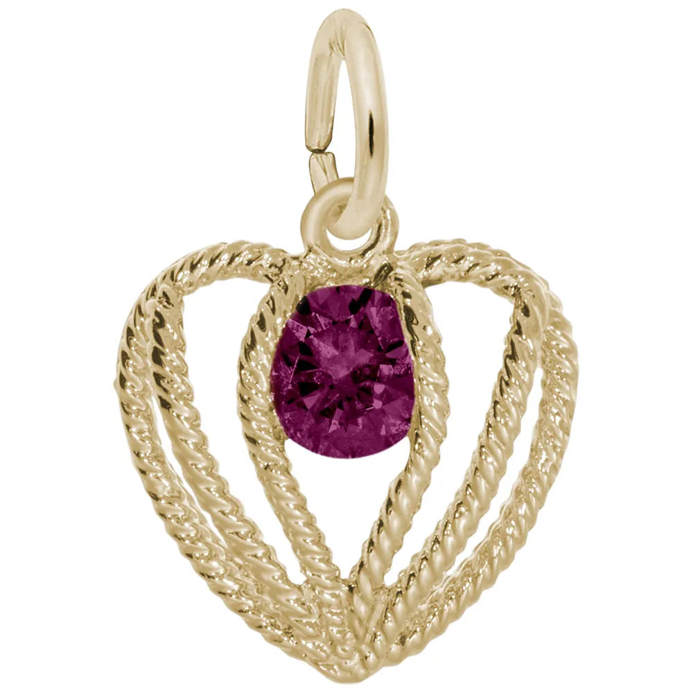 Rembrandt Charms - Held in Love Heart – July Charm - 1850-007