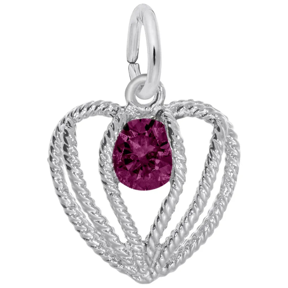 Rembrandt Charms - Held in Love Heart – July Charm - 1850-007