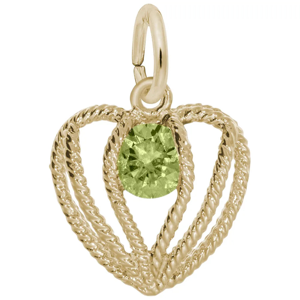Rembrandt Charms - Held in Love Heart – Aug Charm - 1850-008