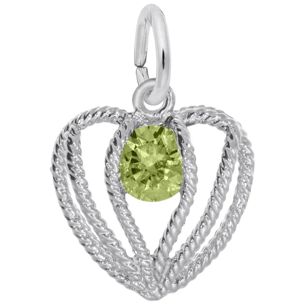 Rembrandt Charms - Held in Love Heart – Aug Charm - 1850-008