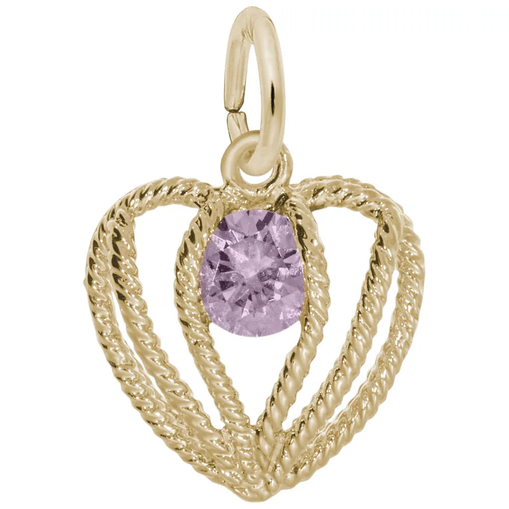 Rembrandt Charms - Held in Love Heart – Oct Charm - 1850-010