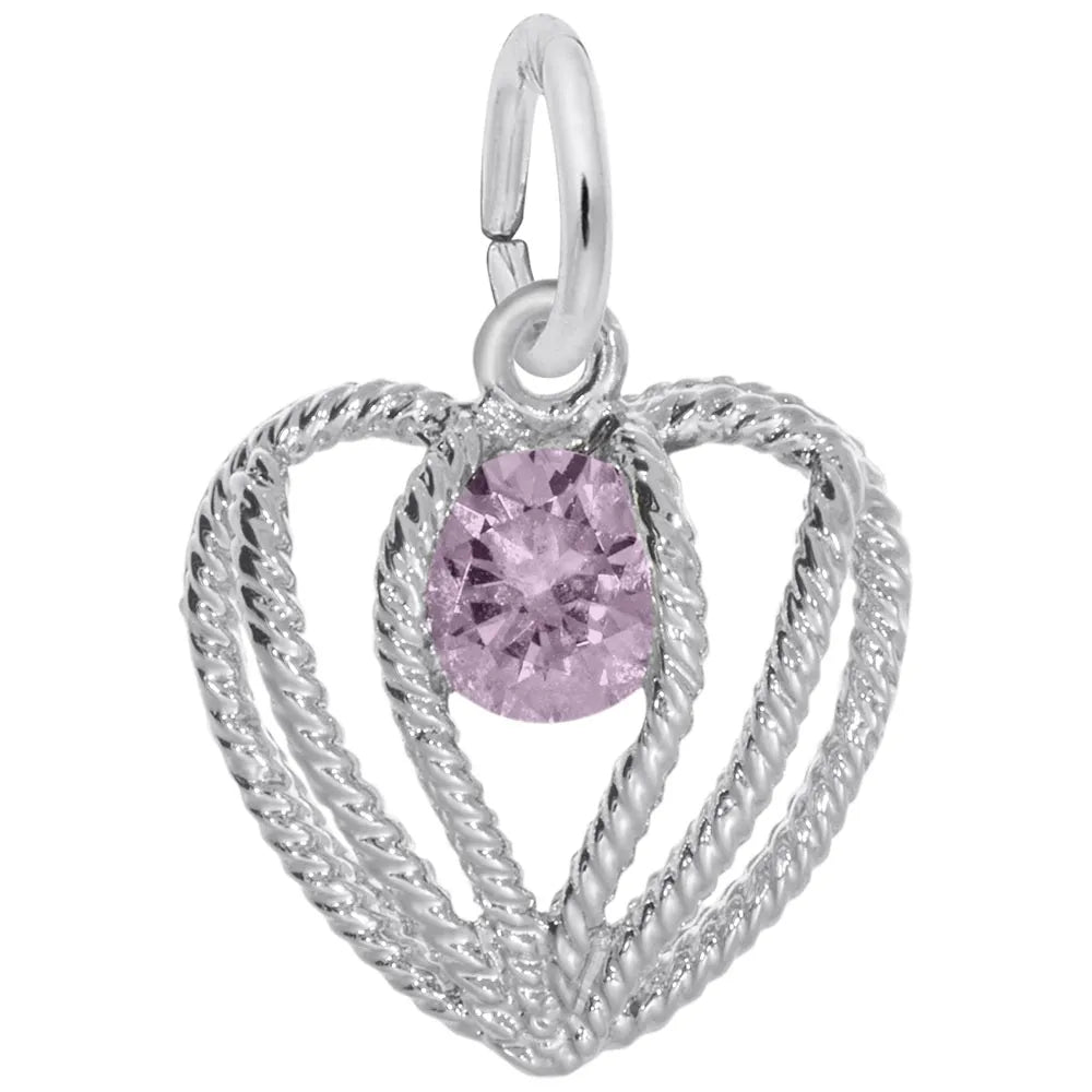 Rembrandt Charms - Held in Love Heart – Oct Charm - 1850-010