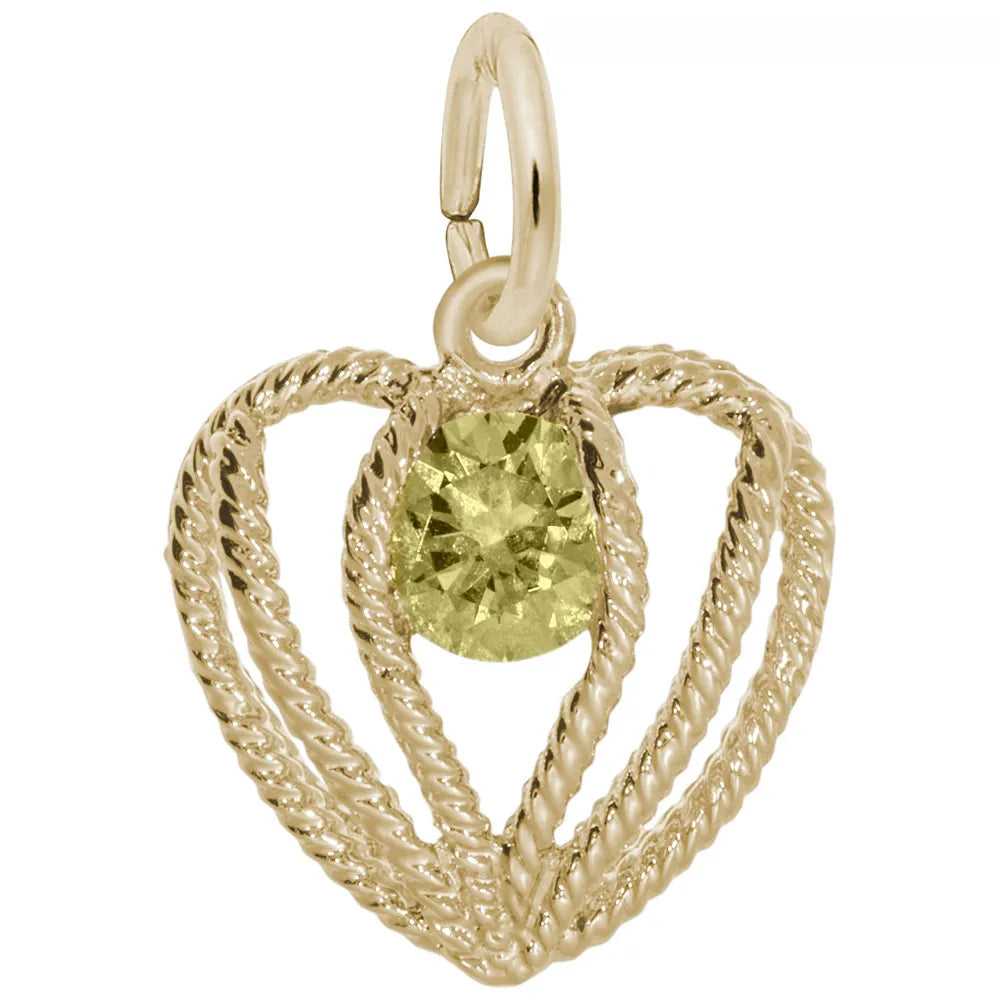 Rembrandt Charms - Held in Love Heart – Nov Charm - 1850-011 Rembrandt Charms Charm Birmingham Jewelry 
