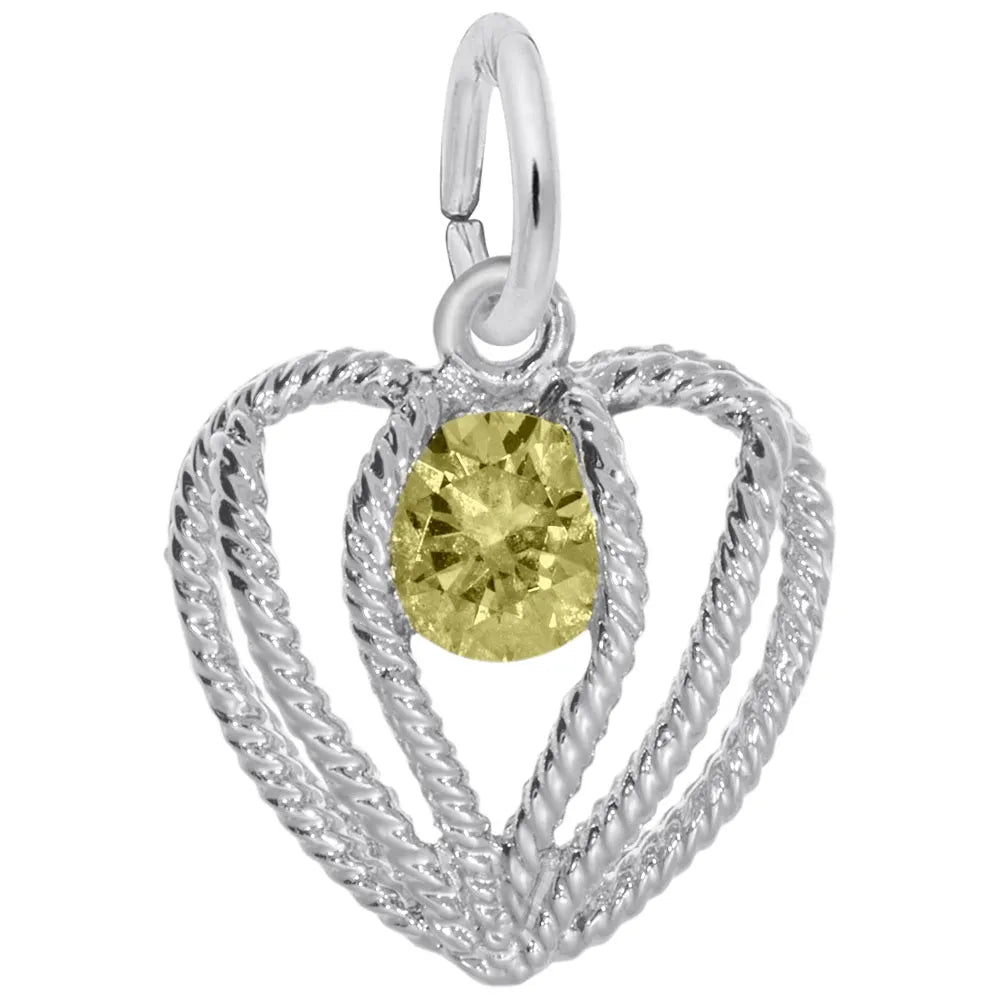 Rembrandt Charms - Held in Love Heart – Nov Charm - 1850-011 Rembrandt Charms Charm Birmingham Jewelry 