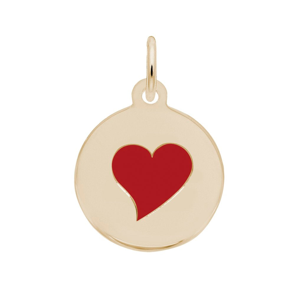 Rembrandt Charms - Painted Initial Disc Charm-Heart - 1897-001 Rembrandt Charms Charm Birmingham Jewelry 