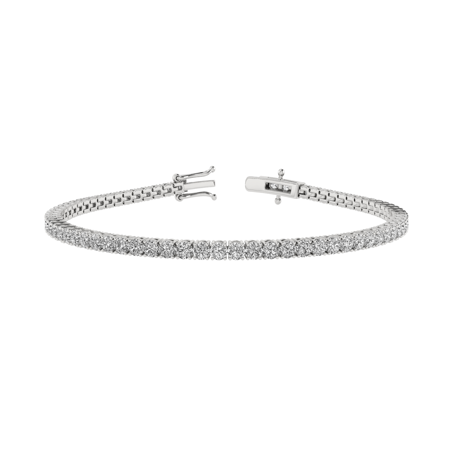 14K Gold 7.00" Round Lab Grown Diamond Tennis Bracelet 3.00ct