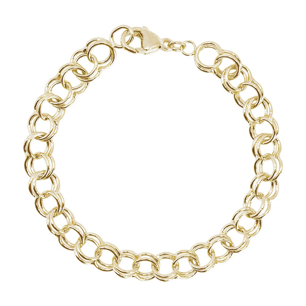 Rembrandt Charms - Large Double link Curb Classic Charm Bracelet - 20-0025